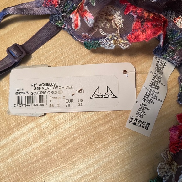 LISE CHARMEL Reve Orchidee full cup embroidered bra 32C NWT - Picture 15 of 16